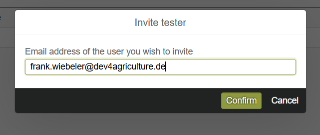 Enter email and click confirm