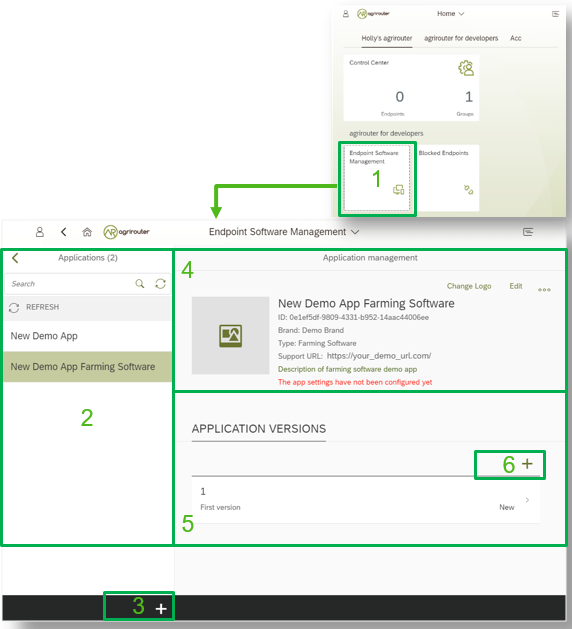 agrirouter application registration