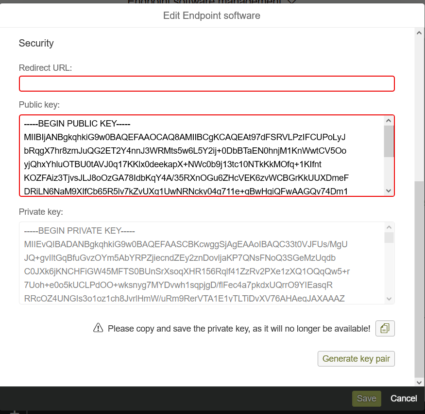 Generating Private and Public Key in the agrirouter UI